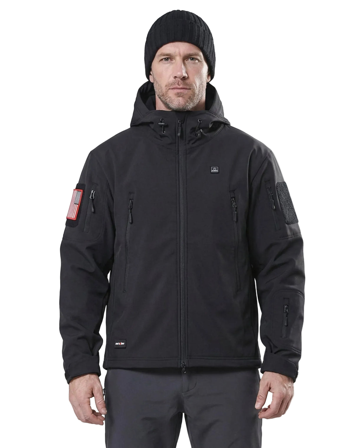 Men's Soft Shell Heated Jacket With 12V Battery Pack