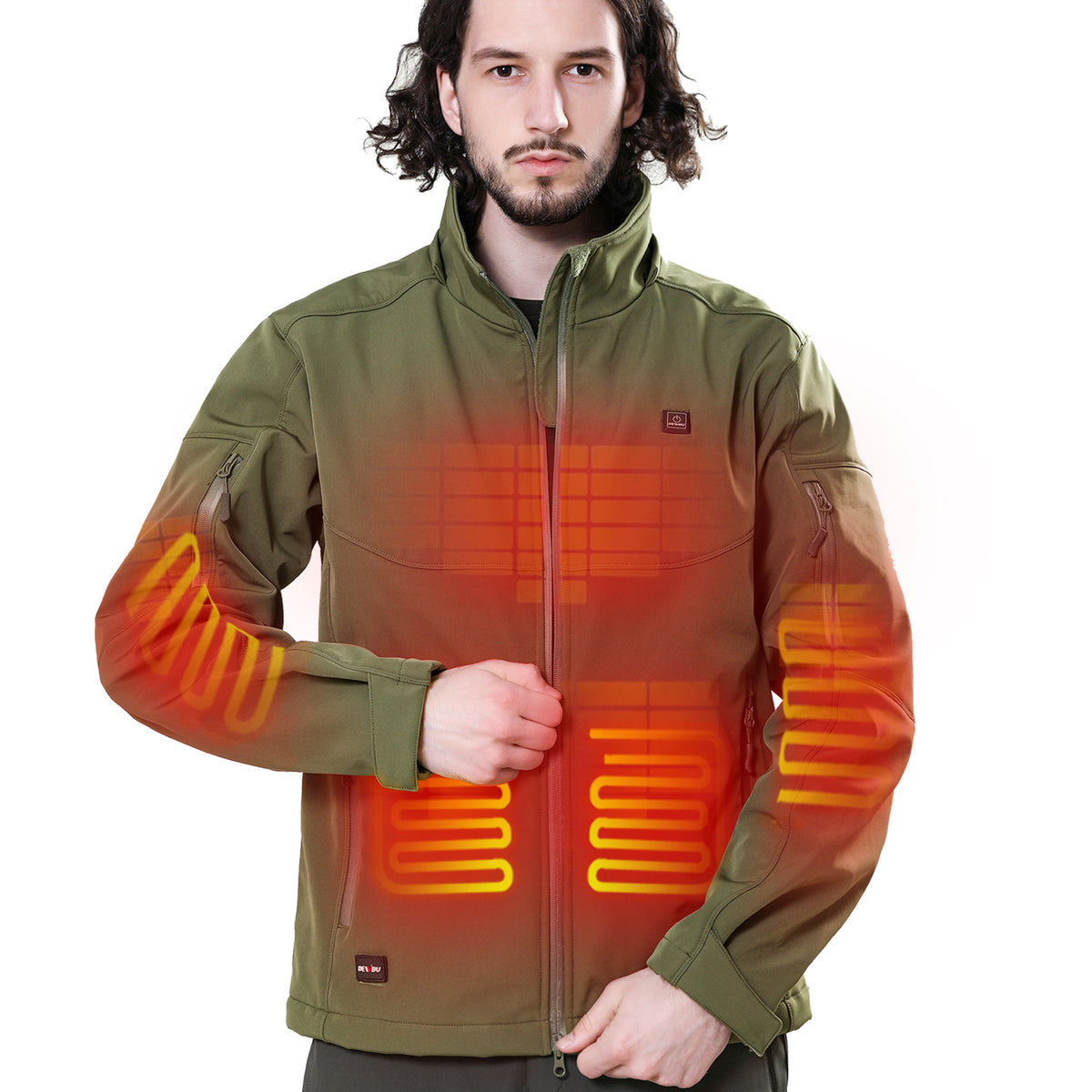 DEWBU® Men's Heated Jacket Detachable Hood With 12V Battery Pack