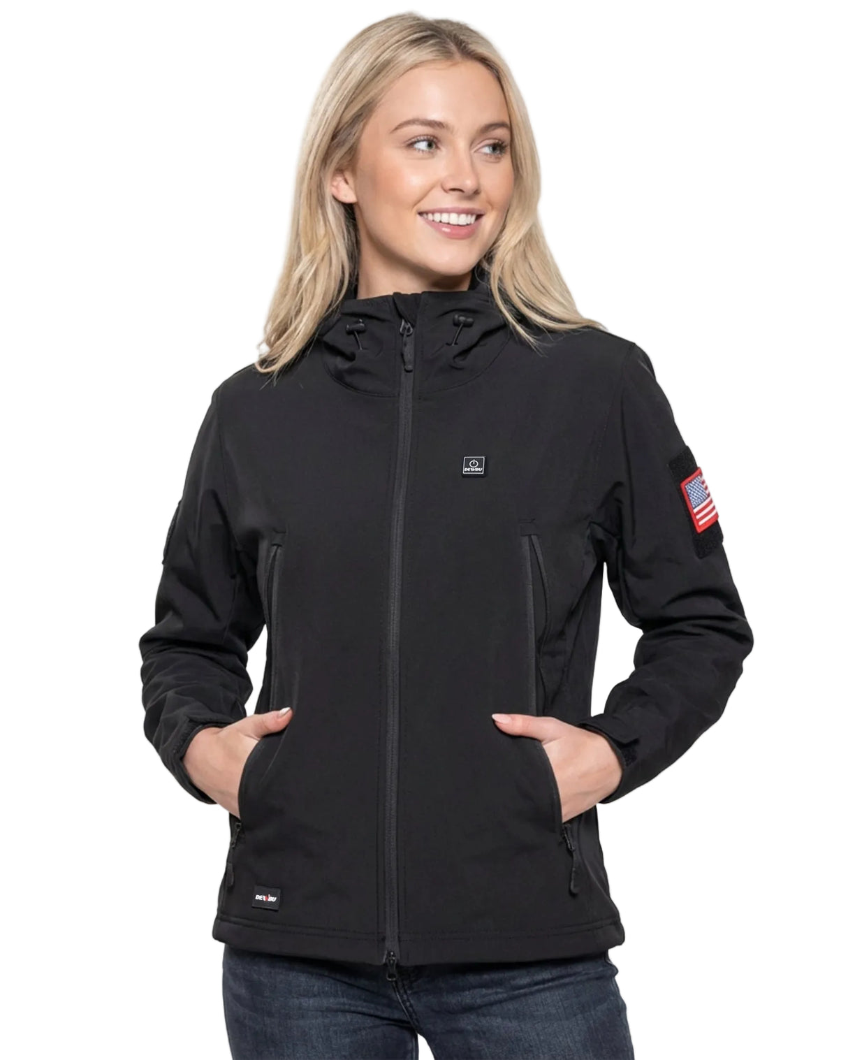 Women's Soft Shell Heated Jacket With 12V Battery Pack