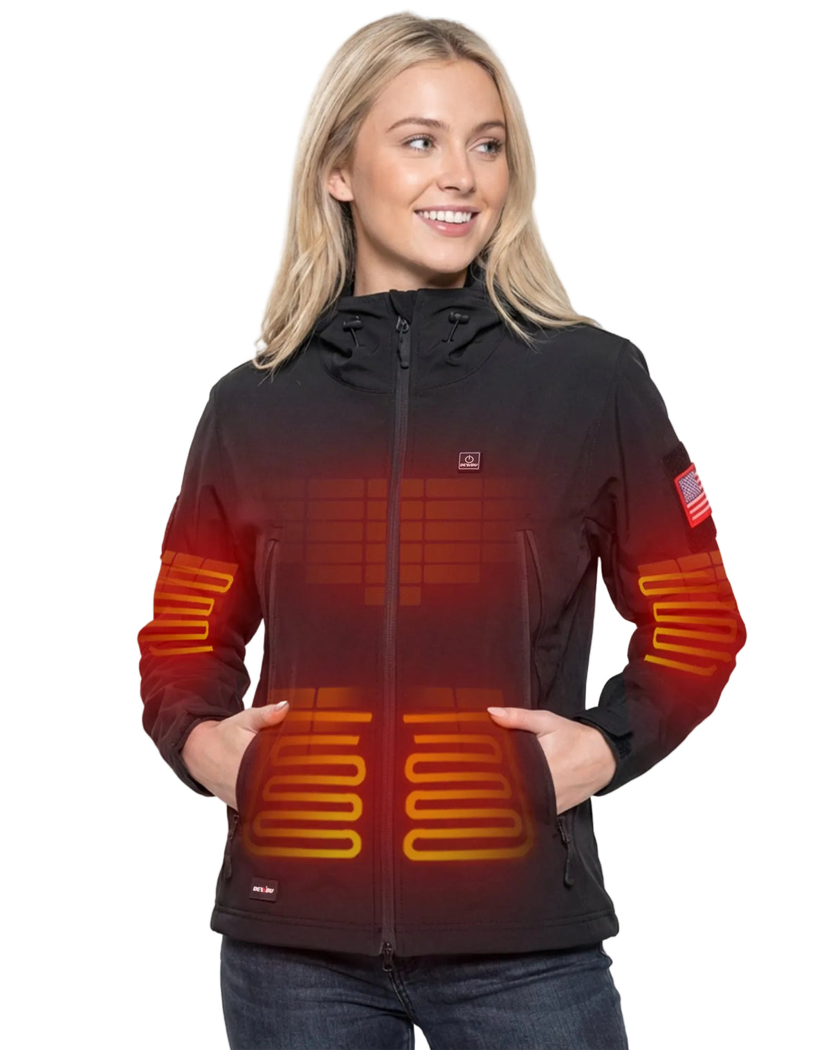 Women's Soft Shell Heated Jacket With 12V Battery Pack
