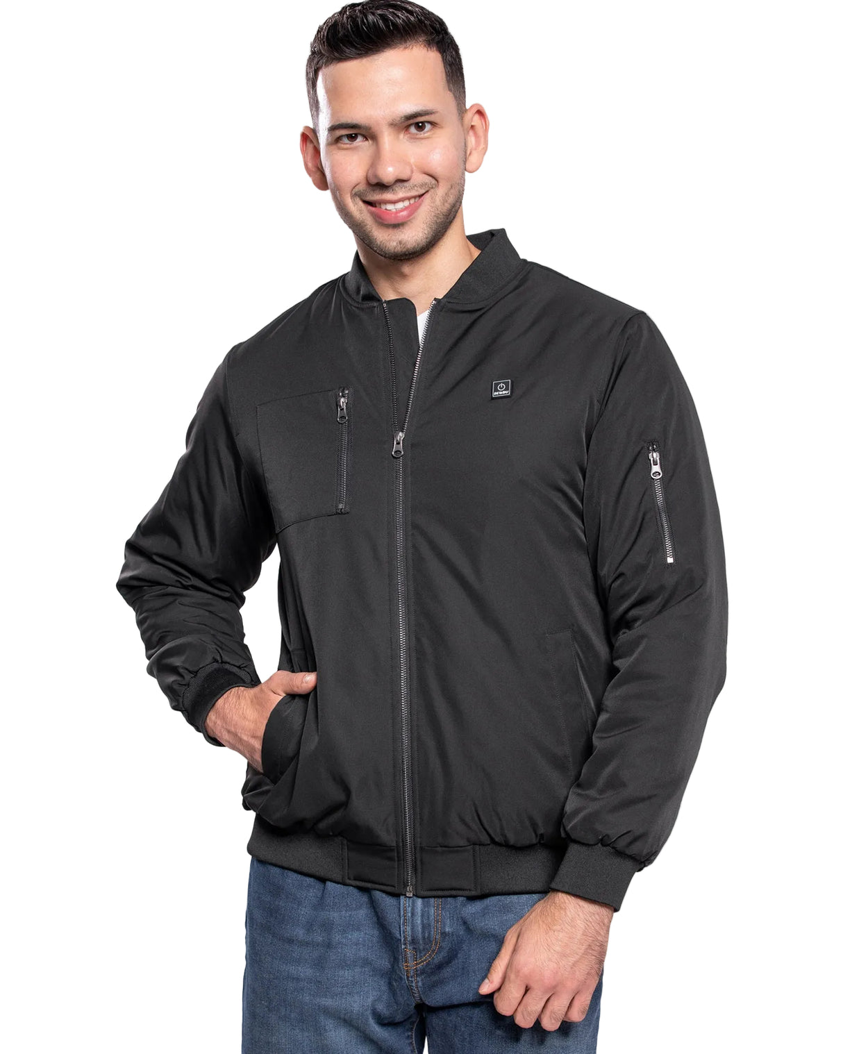 Men's Heated Bomber Padded Jacket with 12V Battery Pack