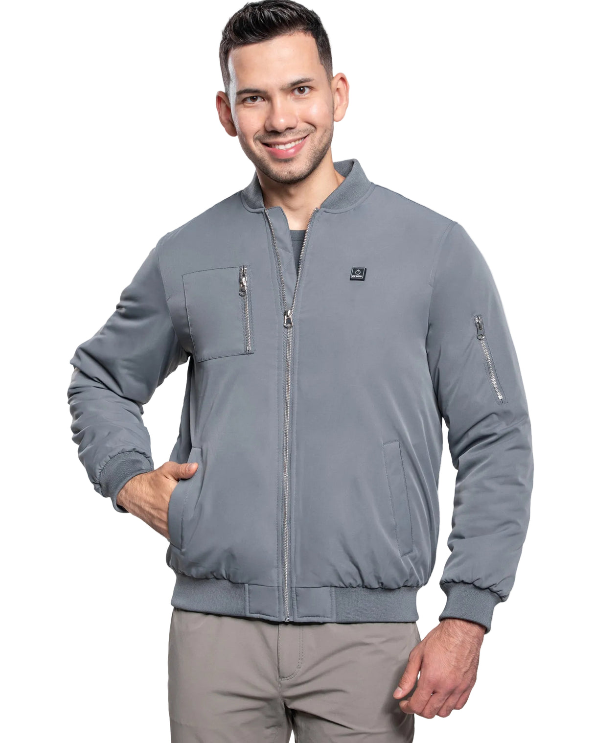 Men's Heated Bomber Padded Jacket with 12V Battery Pack