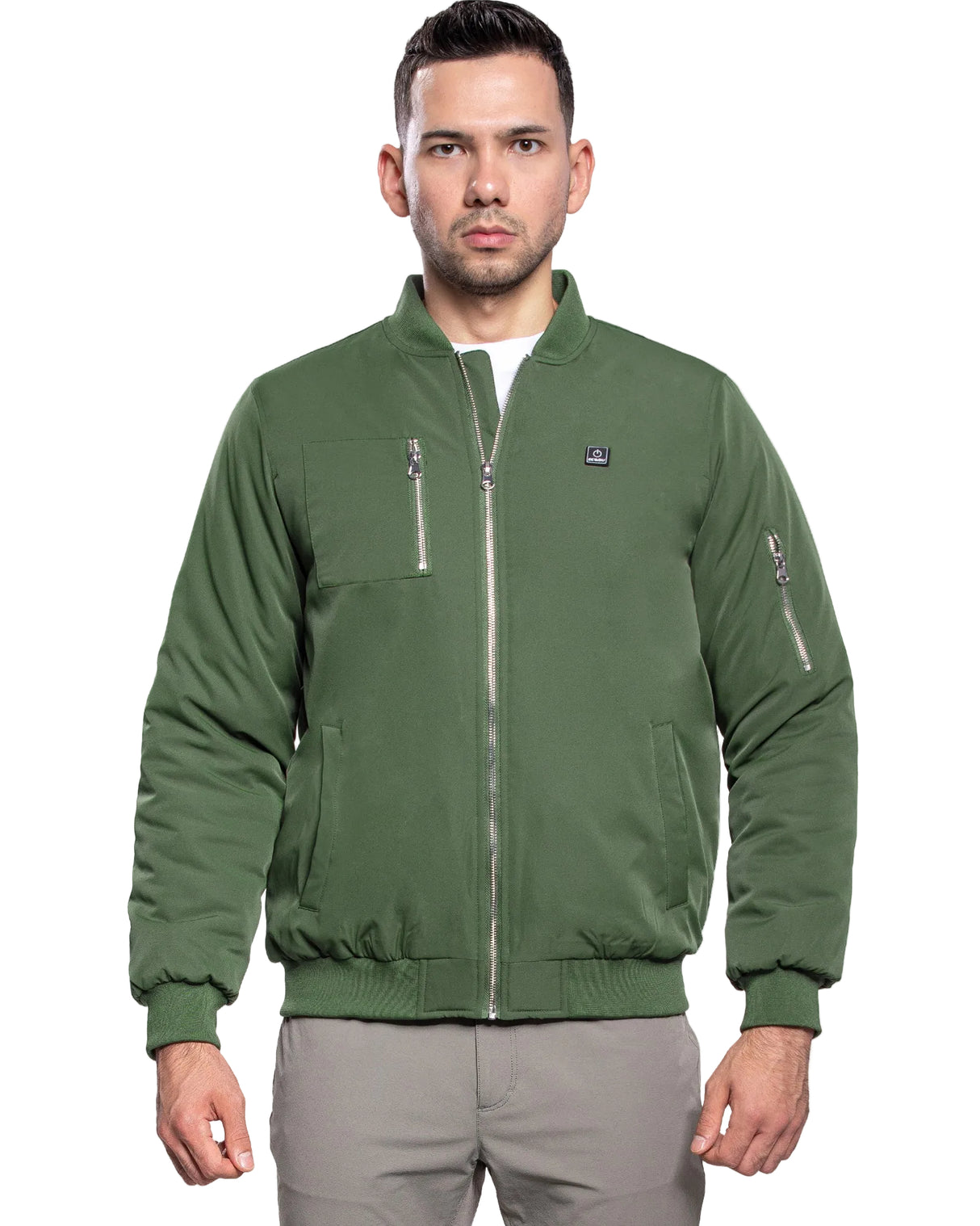 Men's Heated Bomber Padded Jacket with 12V Battery Pack