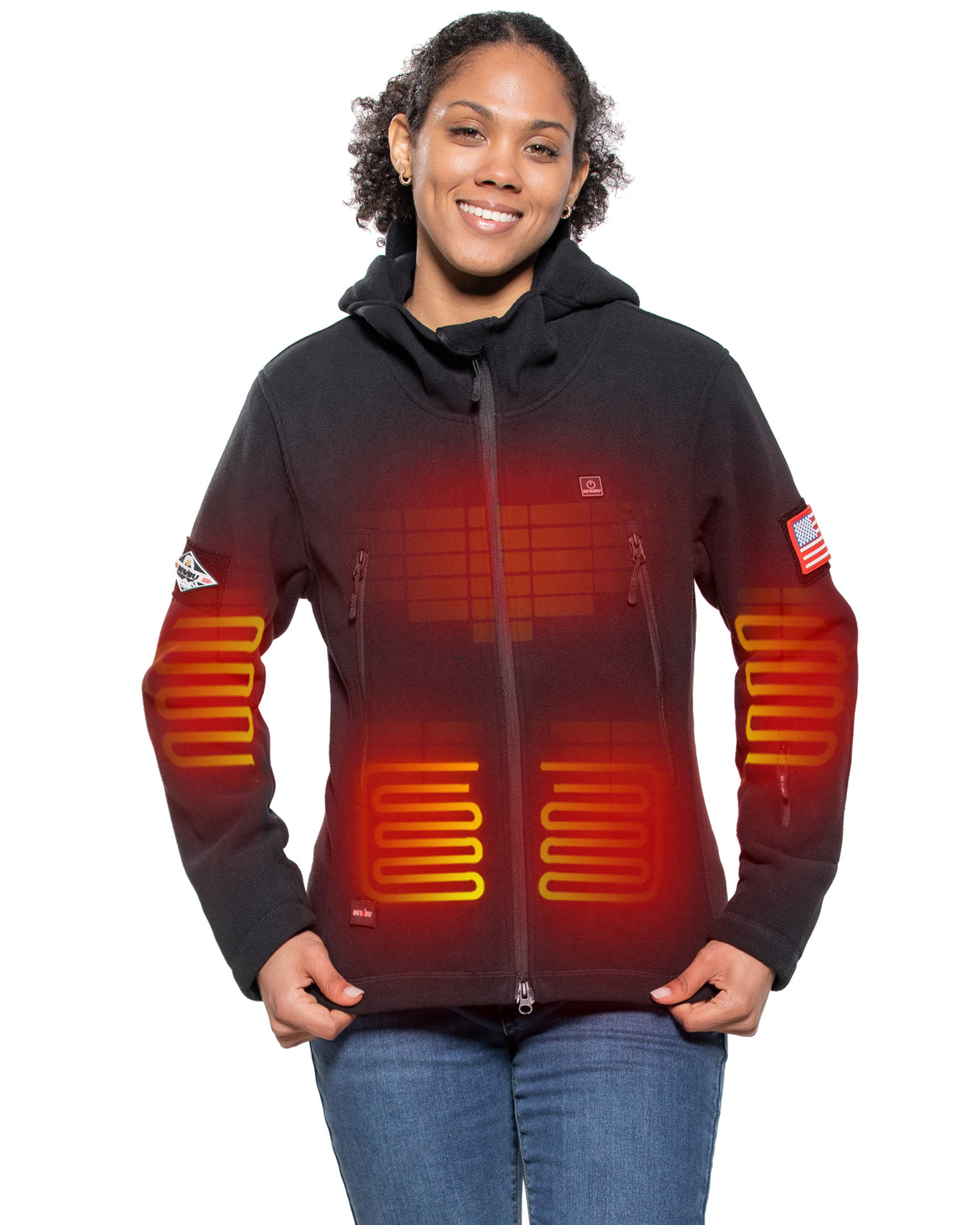 Women's Polar Fleece Heated Jacket With 12V Battery Pack