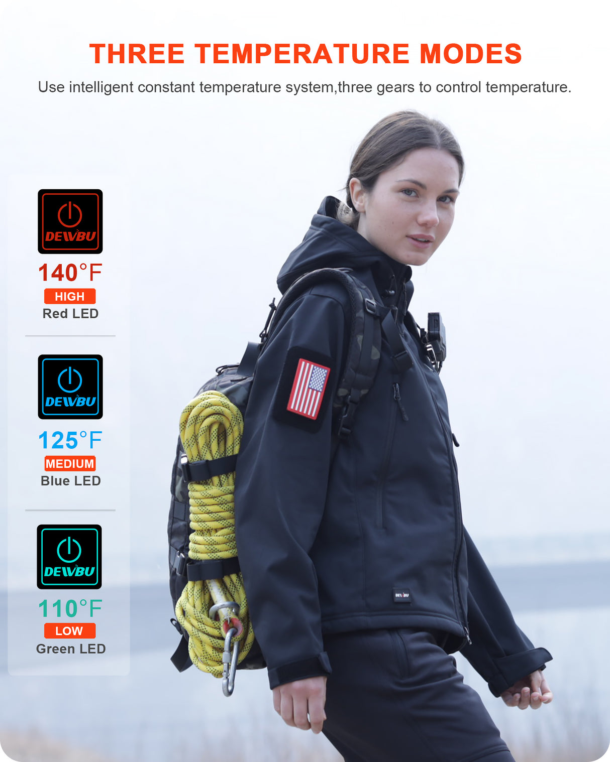 Women's Soft Shell Heated Jacket With 12V Battery Pack