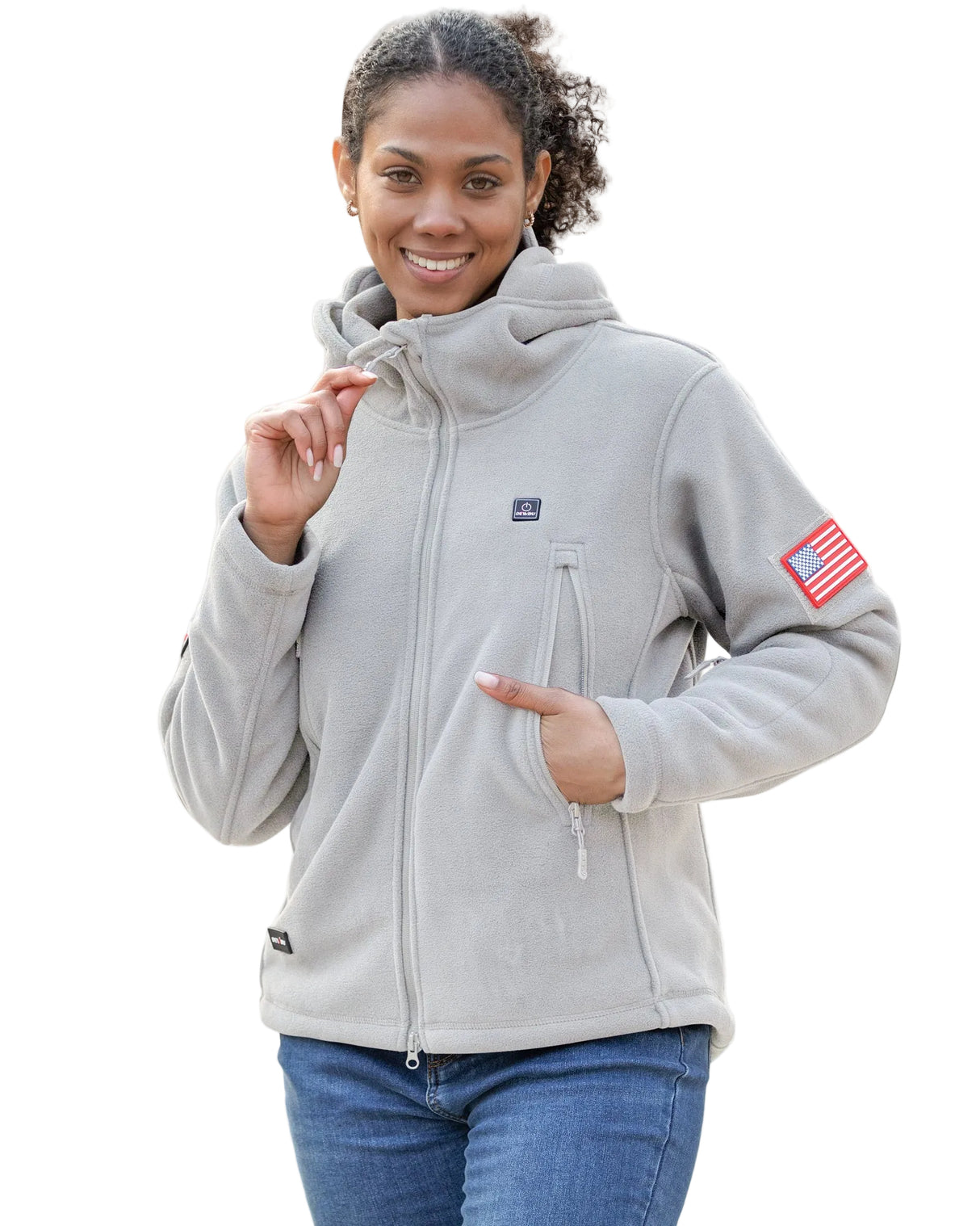 Women's Polar Fleece Heated Jacket With 12V Battery Pack