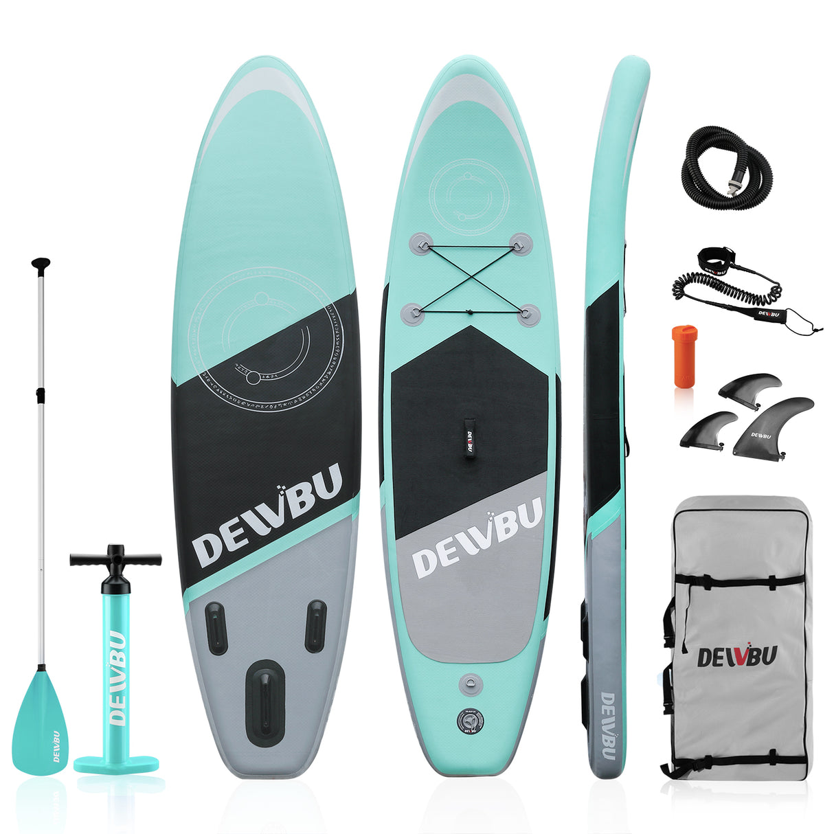 DEWBU Inflatable Stand Up Paddle Board with Paddle Surfboards-Green