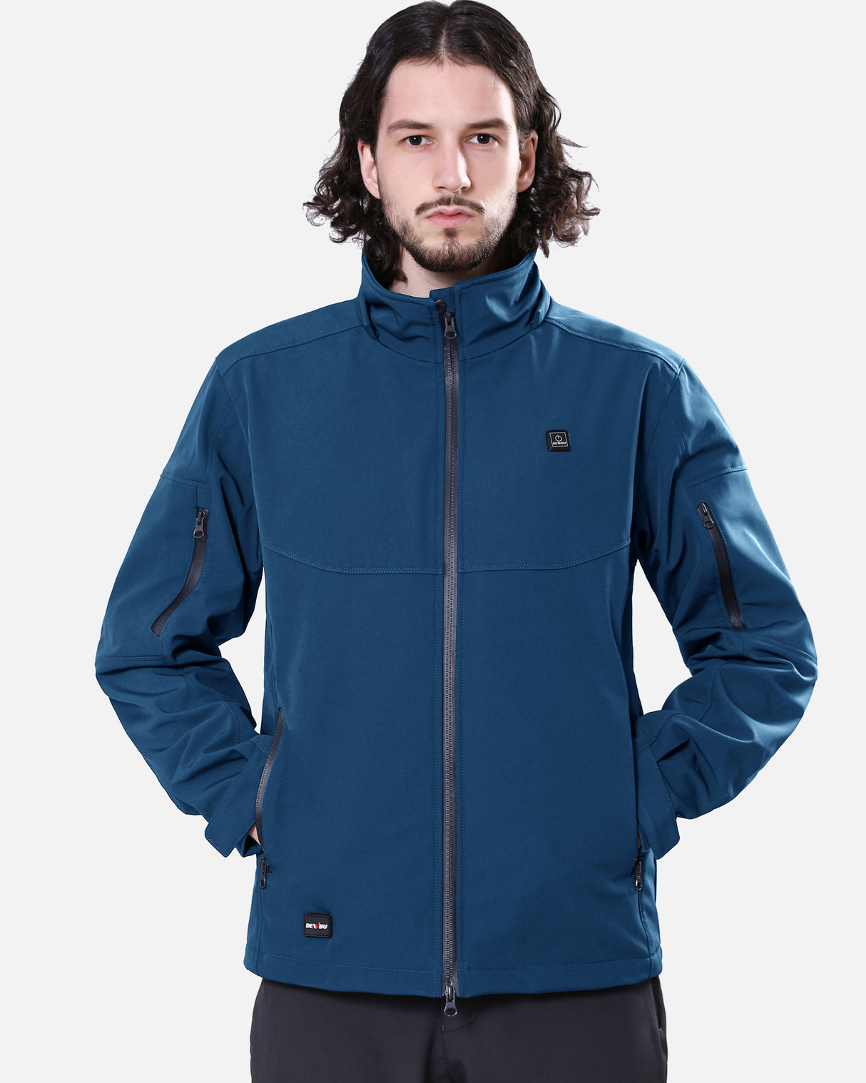 Men's Soft Shell Heated Jacket Detachable Hood With 12V Battery Pack