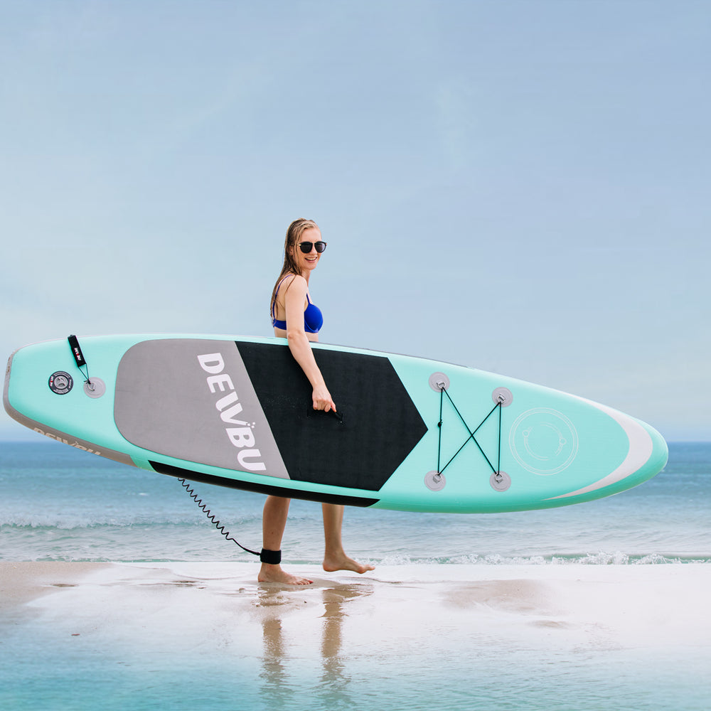 DEWBU Inflatable Stand Up Paddle Board with Paddle Surfboards-Green