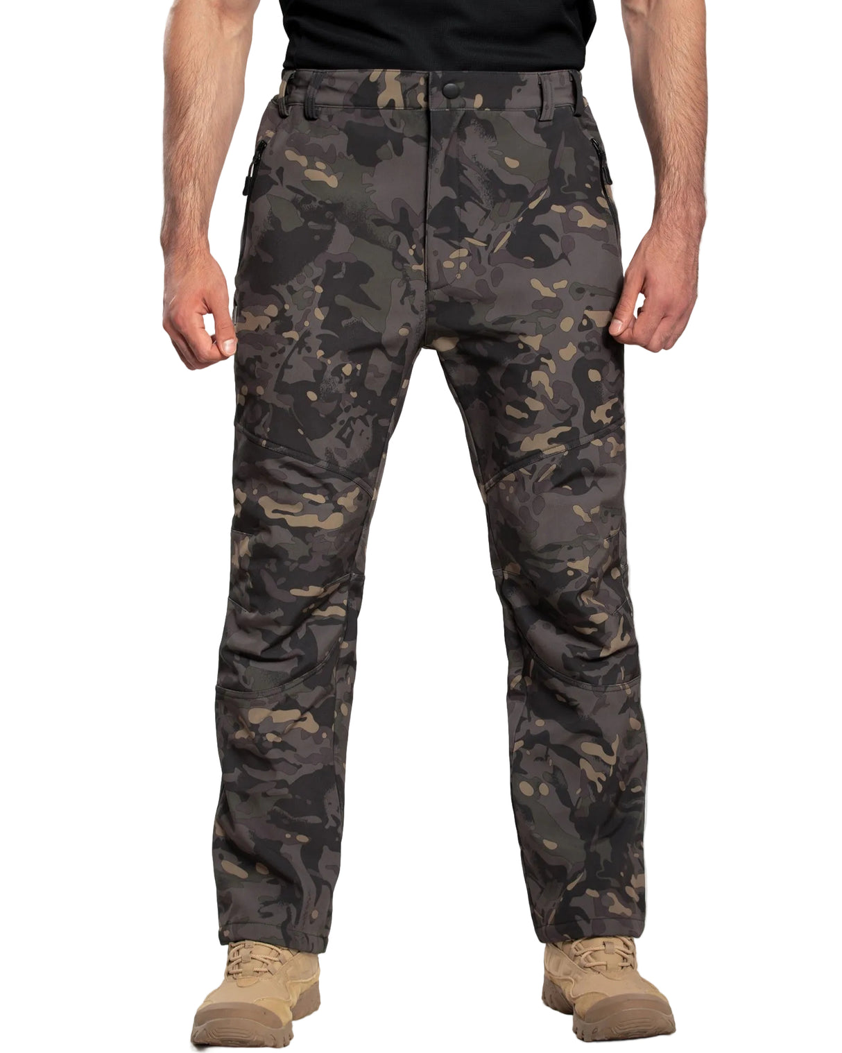Men's Soft Shell Heated Pants with 12V Battery Pack Fleece Lined
