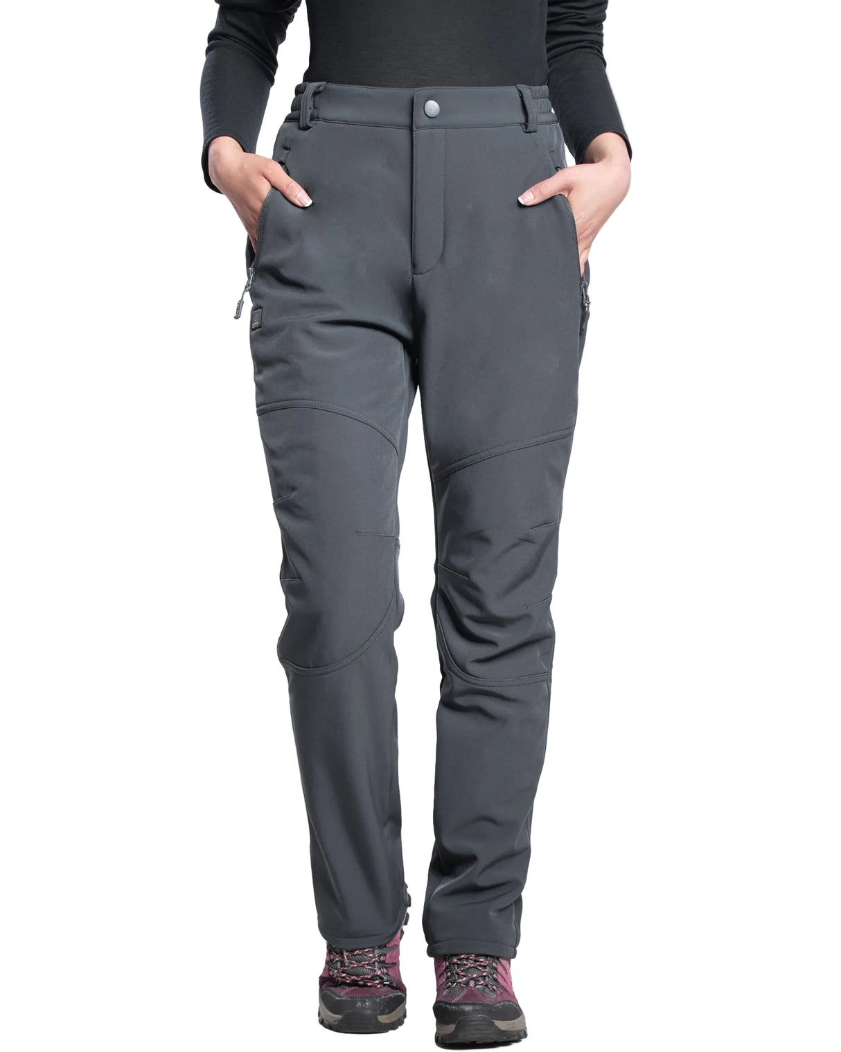 Women's Soft Shell Heated Pants with 12V Battery Pack Fleece Lined