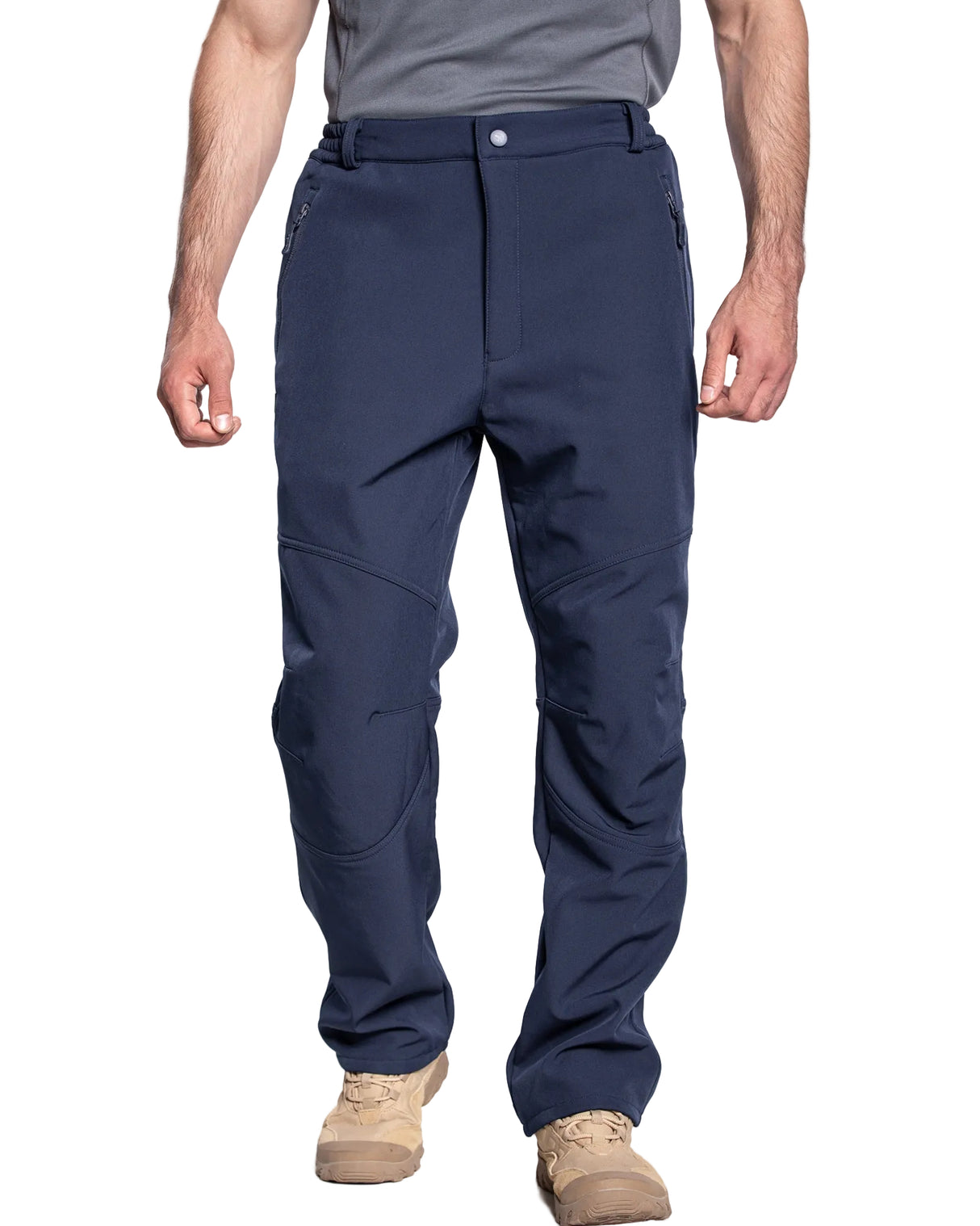Men's Soft Shell Heated Pants with 12V Battery Pack Fleece Lined