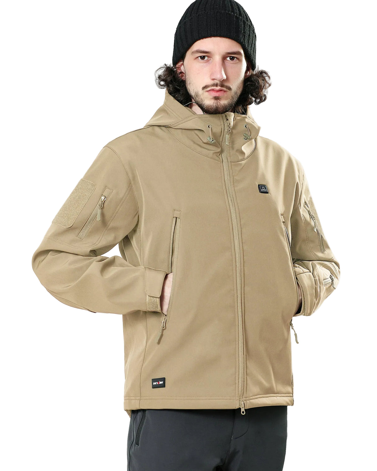 Men's Soft Shell Heated Jacket With 12V Battery Pack