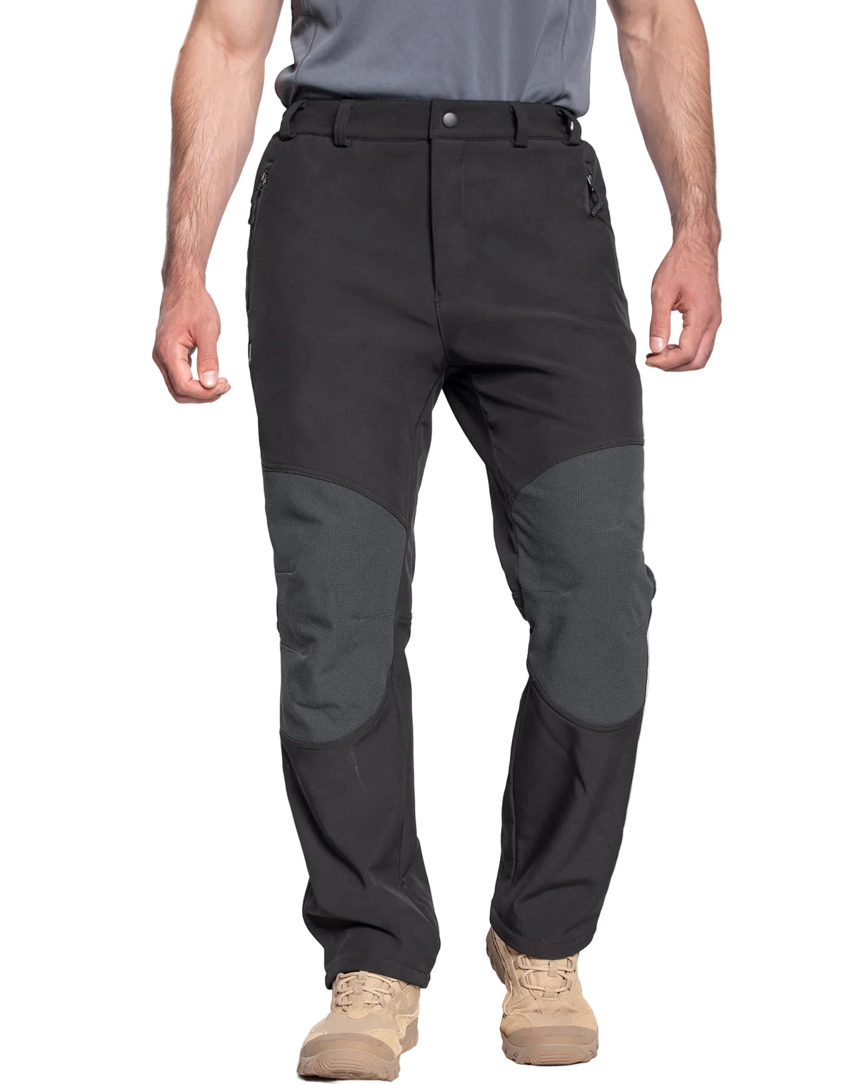 Men's Soft Shell Heated Pants with 12V Battery Pack Fleece Lined
