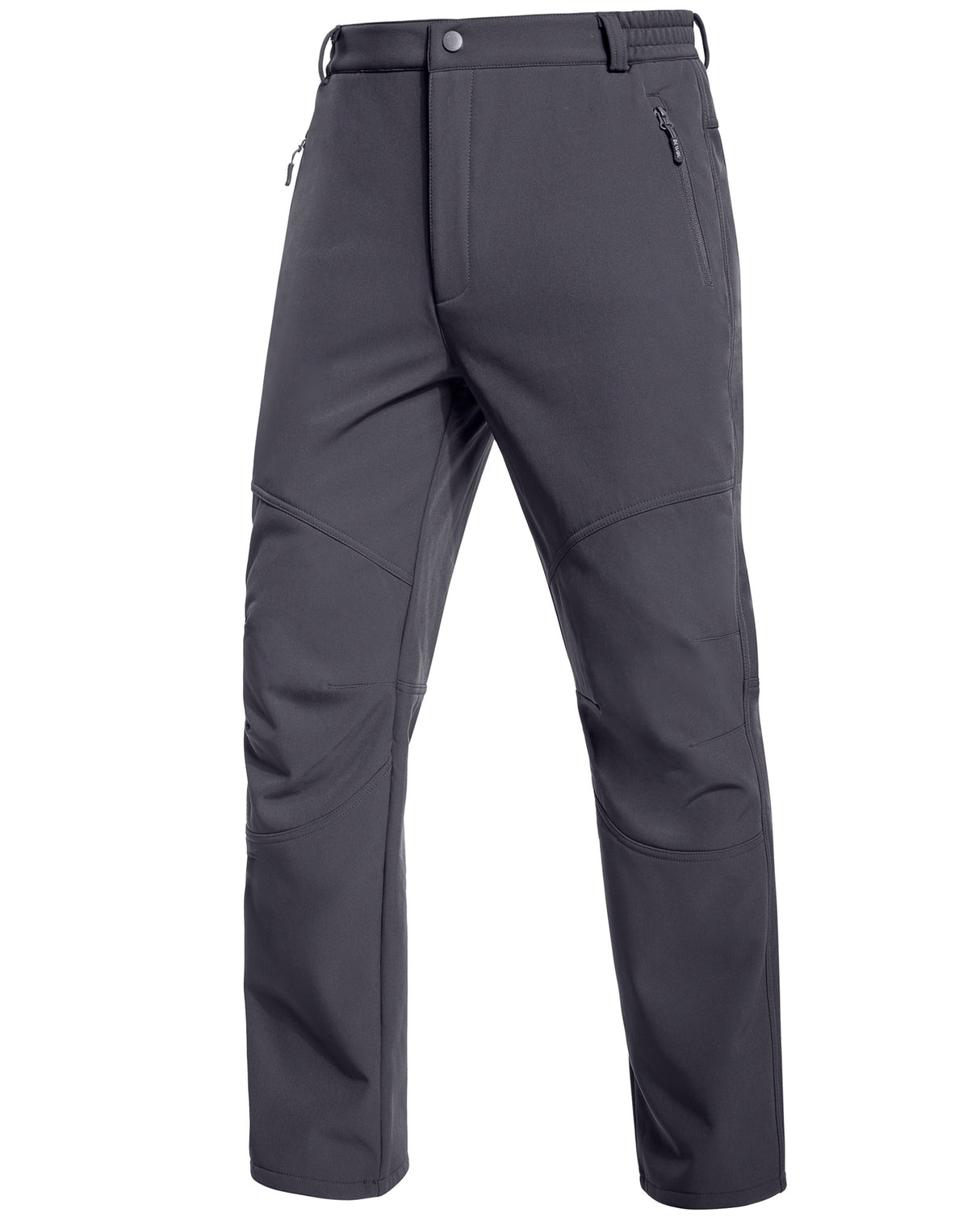 Men's Soft Shell  Heated Pants with 12V Battery Pack Fleece Lined - Pure Grey