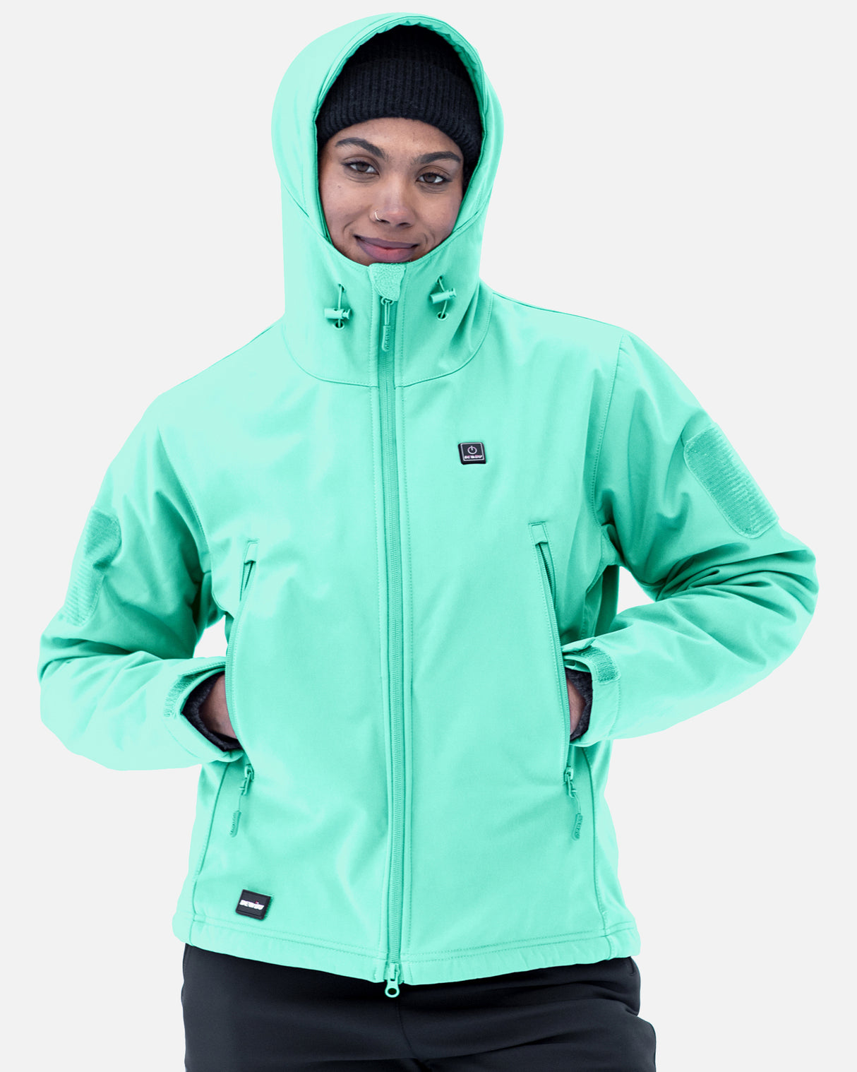 Women's Soft Shell Heated Jacket With 12V Battery Pack -Mint