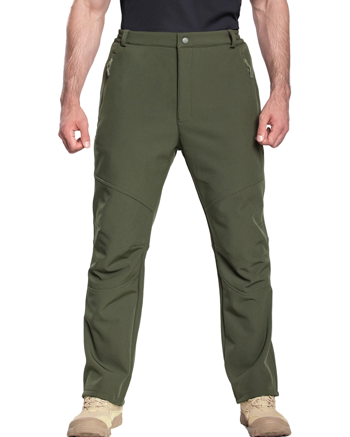 Men's Soft Shell Heated Pants with 12V Battery Pack Fleece Lined