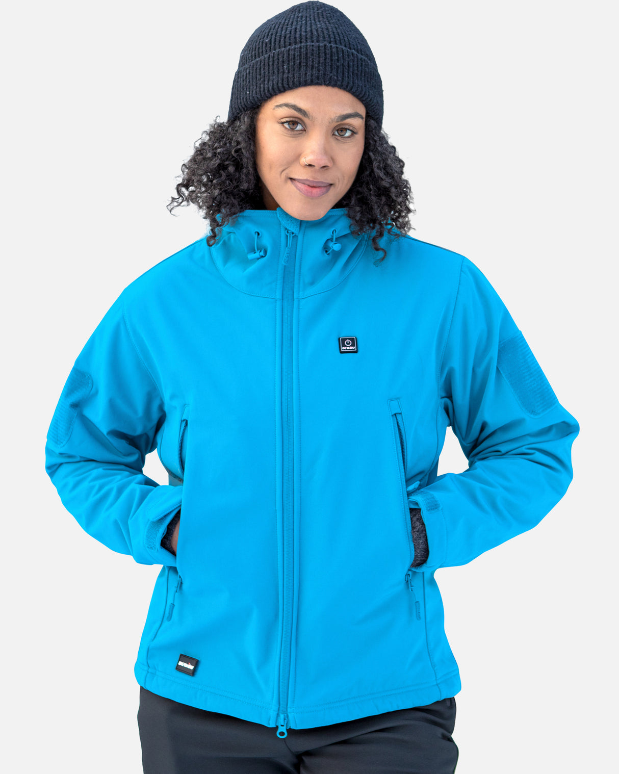 Women's Soft Shell Heated Jacket With 12V Battery Pack -Ice Blue