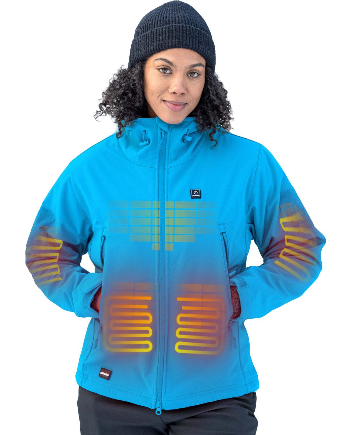 Women's Soft Shell Heated Jacket With 12V Battery Pack -Ice Blue