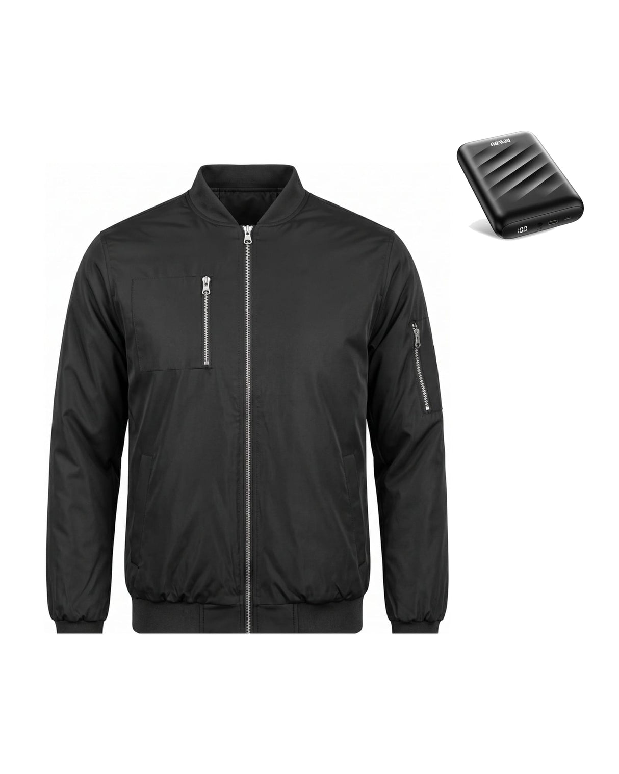 12V Men's Everyday-Comfort Heated Bomber Jacket & Extra Battery Bundle