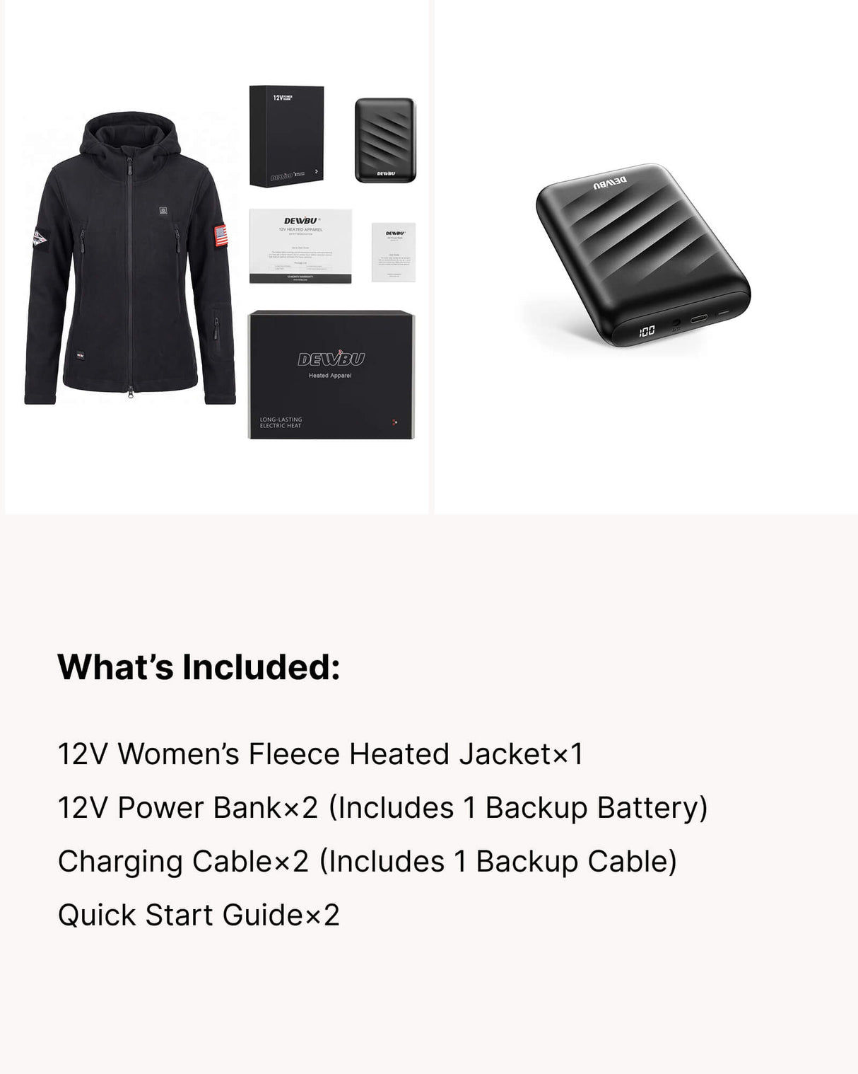 12V Women's Everyday-Comfort Fleece Heated Jacket & Extra Battery Bundle