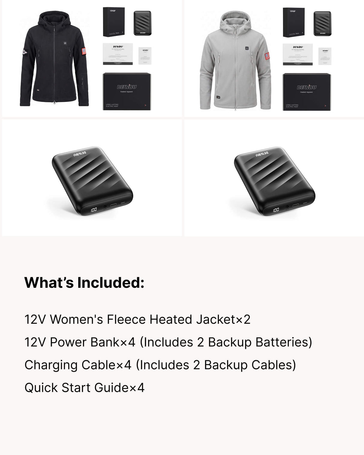 12V Fleece Heated Jacket & Extra Battery Gift Bundle for Women