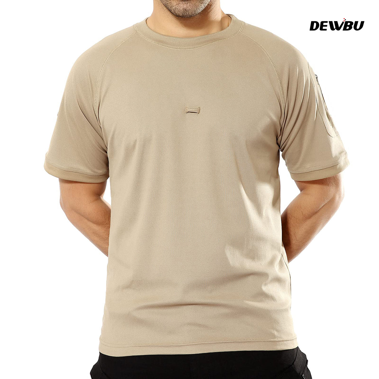 DEWBU Men's Short Sleeve Tactical Outdoor T-Shirt