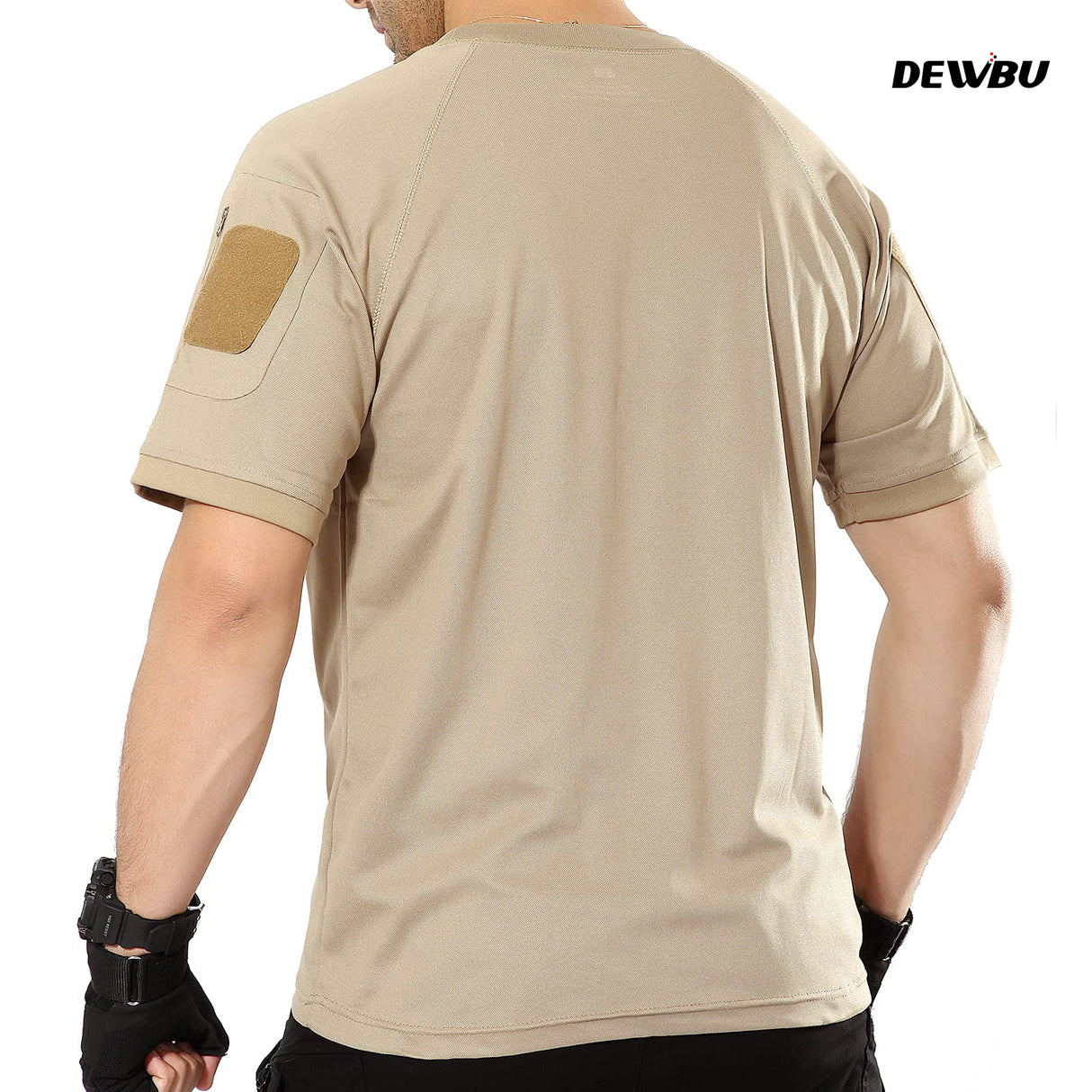 DEWBU Men's Short Sleeve Tactical Outdoor T-Shirt
