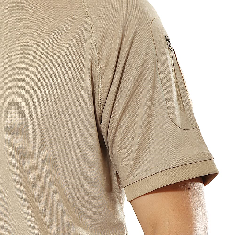 DEWBU Men's Short Sleeve Tactical Outdoor T-Shirt