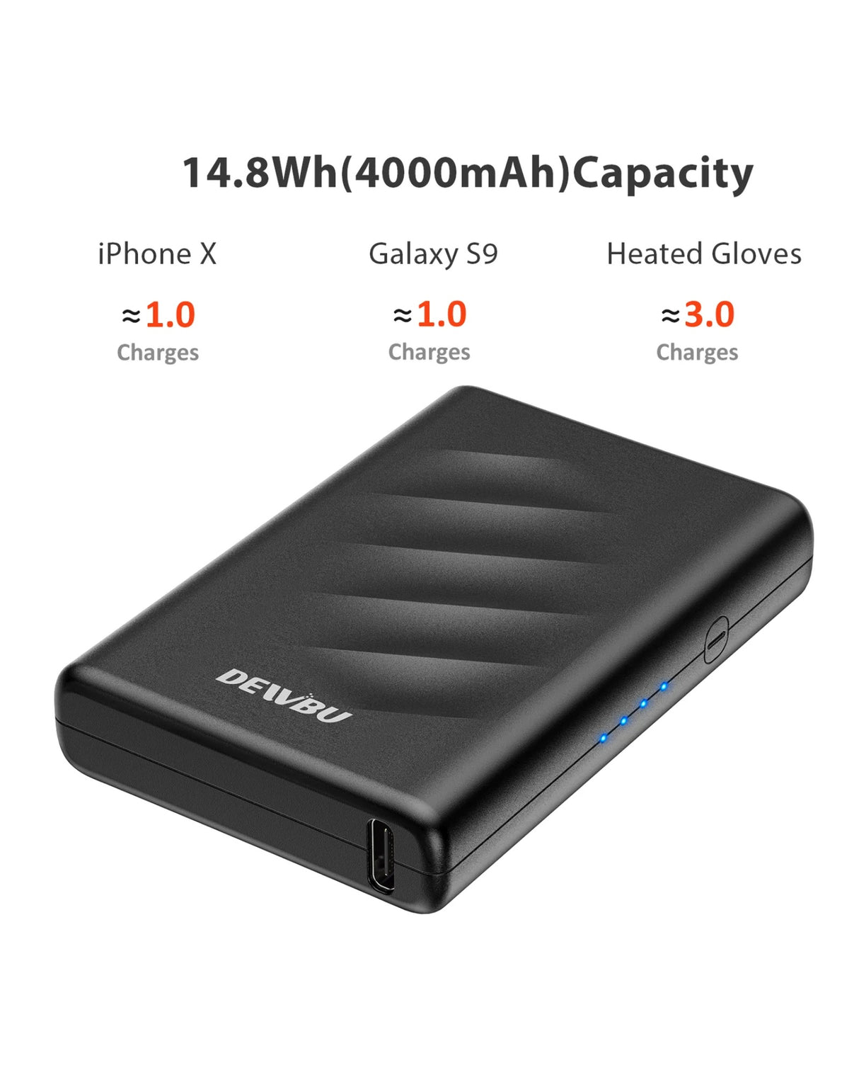 DEWBU® 5V Power Bank Charger For Heated Gloves Batteries