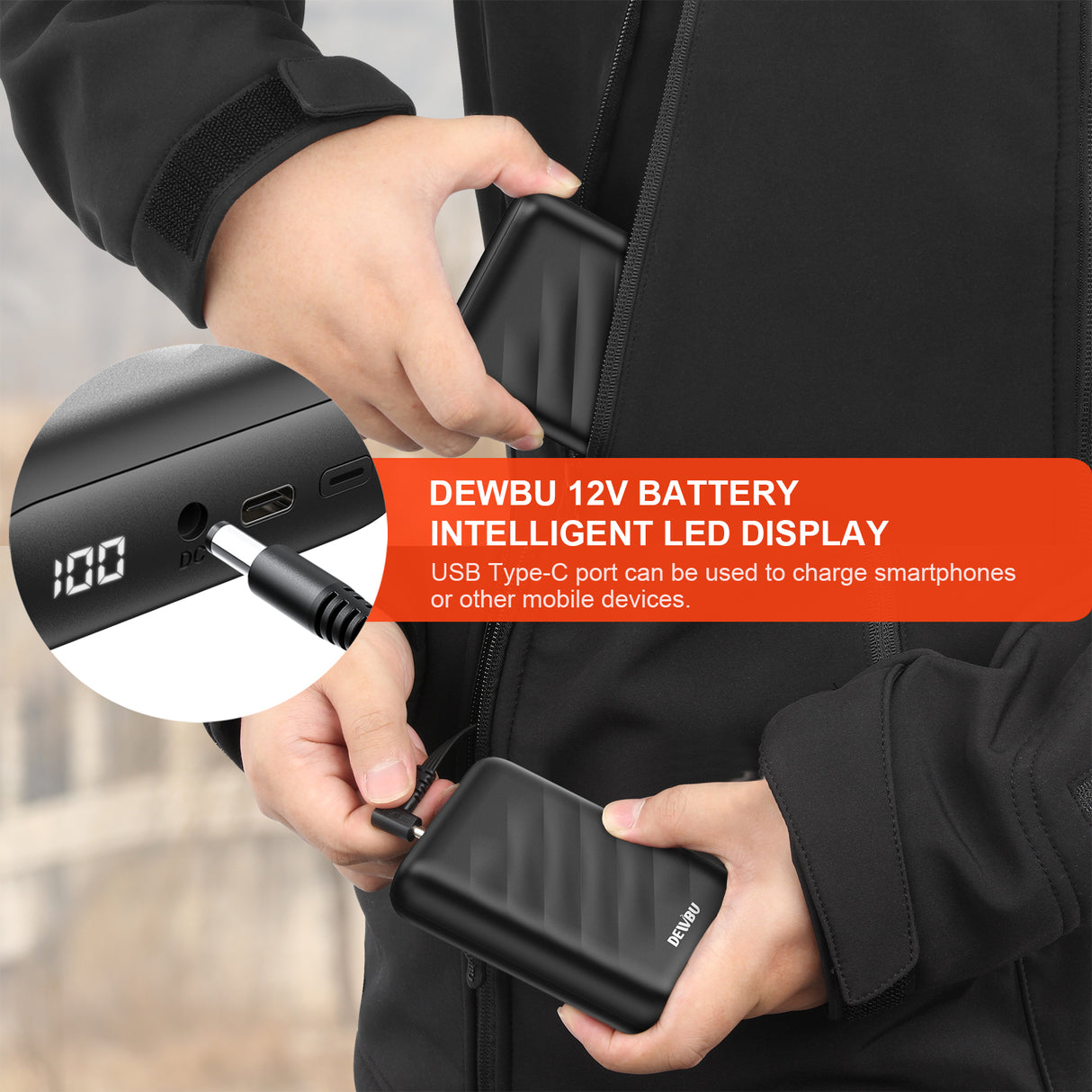 DEWBU® 12V Power Bank Charger For Heated Jackets  Batteries