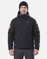 Men's Soft Shell Heated Jacket With 12V Battery Pack - Black