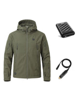 12V Hunting/Outdoor Softshell Heated Jacket & Accessory Bundle in Olive Green