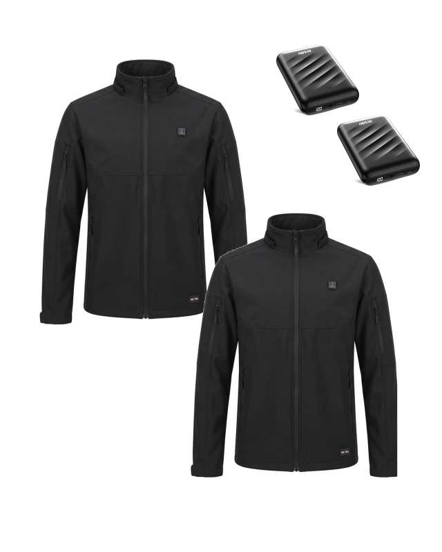 12V Detachable Hood Heated Jacket & Extra Battery Gift Bundle for Men