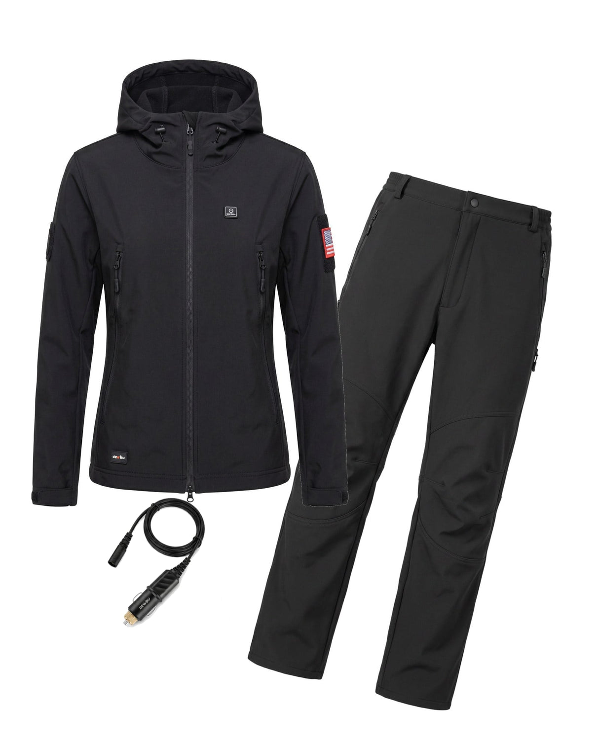 12V Women's Worksite Full-Body Softshell Heated Suit  & Cigarette Lighter Cable Bundle
