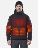 Men's Soft Shell Heated Jacket With 12V Battery Pack - Black