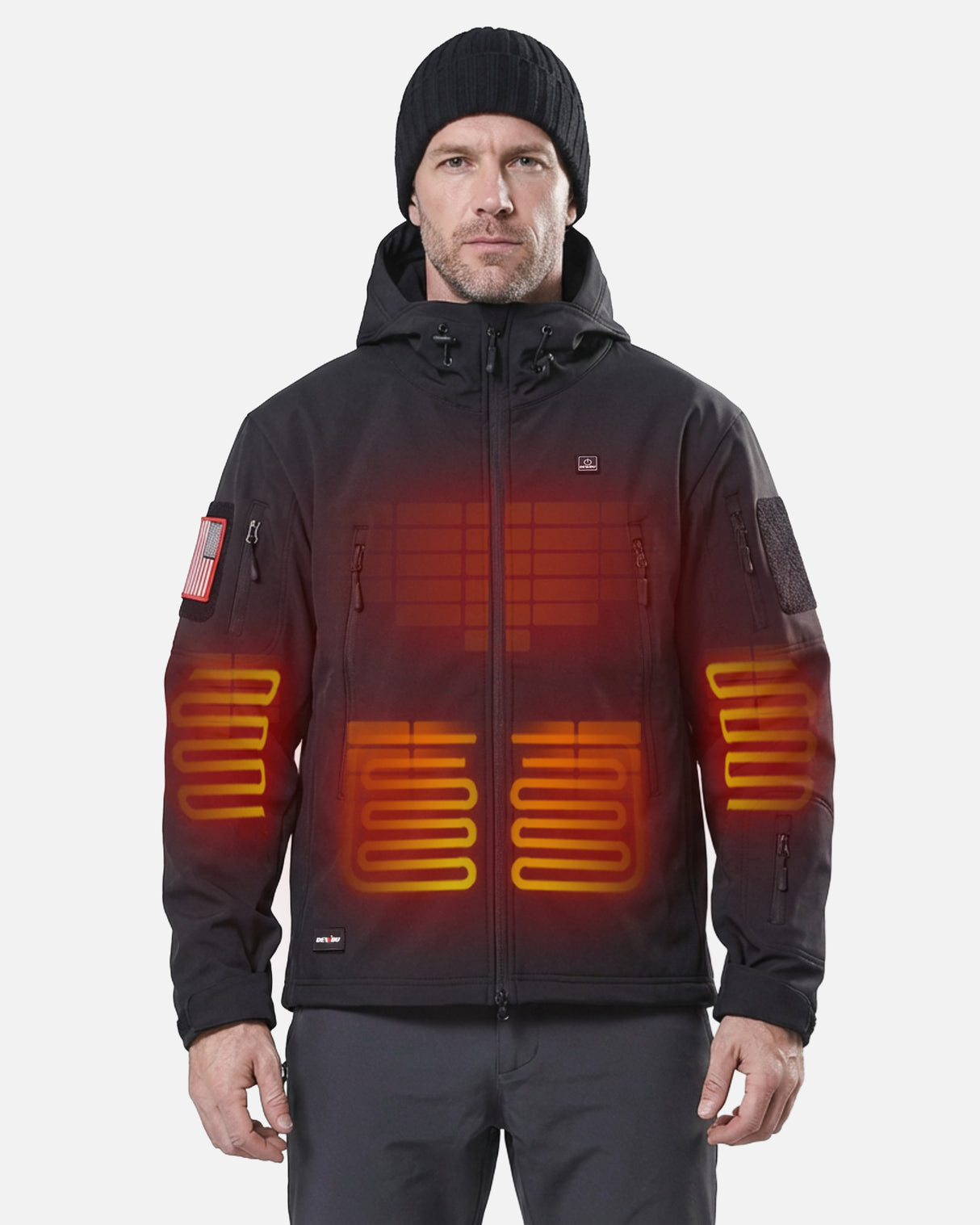 Men's Soft Shell Heated Jacket With 12V Battery Pack
