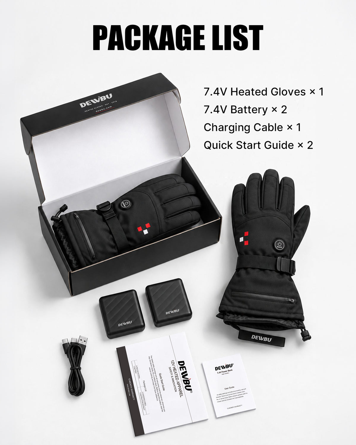 Heated Gloves for Men and Women with 7.4V Battery Pack
