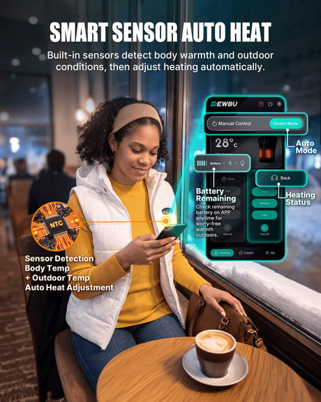 Pre-Order | Women's AI-Powered Smart Heated Vest with 12V Battery Pack