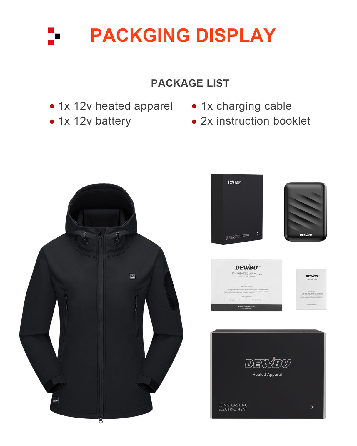 Women's Soft Shell Heated Jacket With 12V Battery Pack