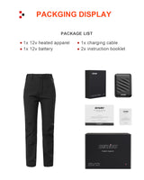 Women's Soft Shell  Heated Pants with 12V Battery Pack Fleece Lined