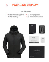 Men's Soft Shell Heated Jacket With 12V Battery Pack - Grey