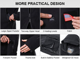 Women's Polar Fleece Heated Jacket With 12V Battery Pack - Navy Blue