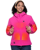 Women's Soft Shell Heated Jacket With 12V Battery Pack