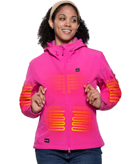 Women's Soft Shell Heated Jacket With 12V Battery Pack