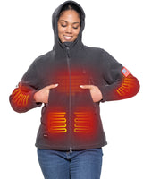Women's Polar Fleece Heated Jacket With 12V Battery Pack