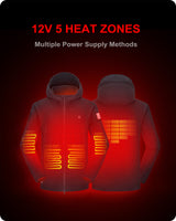 Men's Polar Fleece Heated Jacket With 12V Battery Pack - Blue Haze