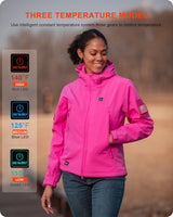 Women's Soft Shell Heated Jacket With 12V Battery Pack