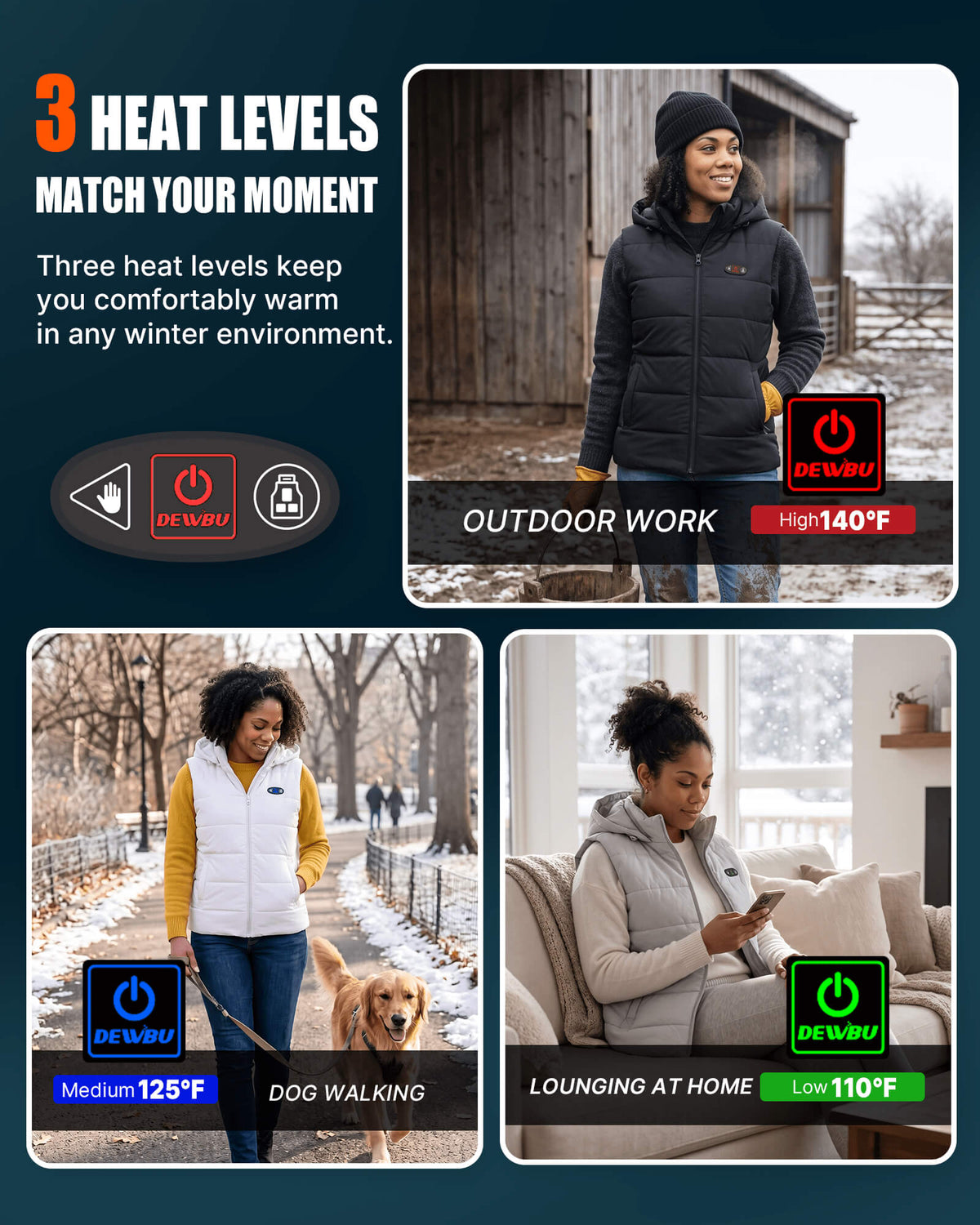Pre-Order Women's AI-Powered Smart Heated Vest with 12V Battery Pack