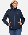 Women's Soft Shell Heated Jacket Detachable Hood With 12V Battery Pack